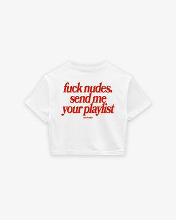 Oversize Cropped Tee - Send Me Your Playlist