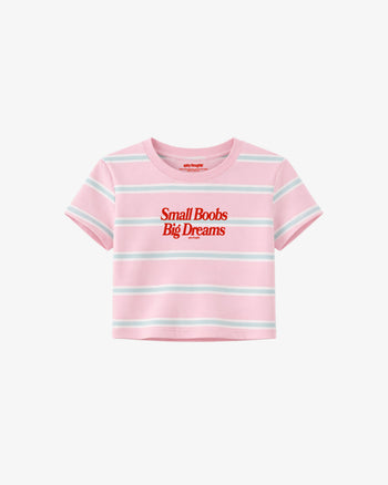 Cropped Tee Stripe - Small Boobs Big Dreams