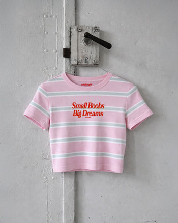 Cropped Tee Stripe - Small Boobs Big Dreams