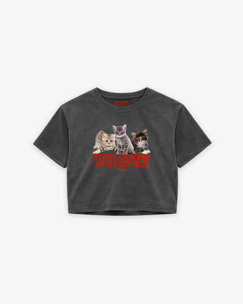 Cropped Tee - Stop Looking At My Kitties