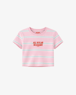 Cropped Tee Stripe - All Sugar No Daddy