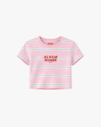 Cropped Tee Stripe - All Sugar No Daddy
