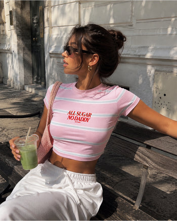 Cropped Tee Stripe - All Sugar No Daddy