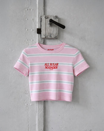 Cropped Tee Stripe - All Sugar No Daddy
