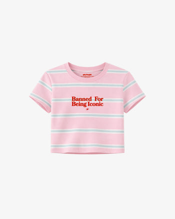 Cropped Tee Stripe - Banned For Being Iconic