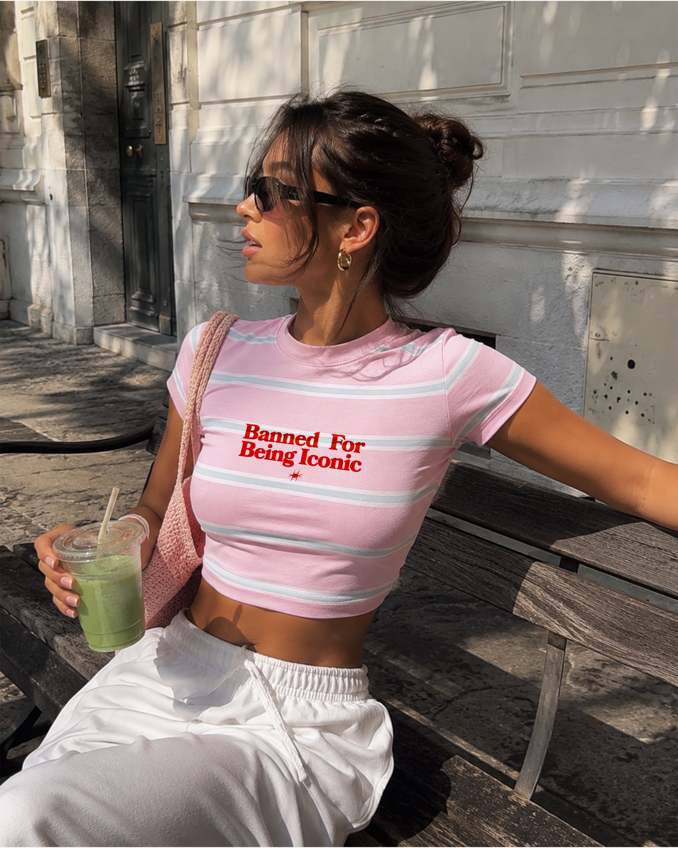 Cropped Tee Stripe - Banned For Being Iconic – Spicy Thoughts