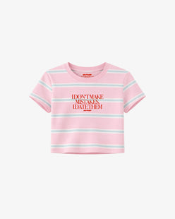 Cropped Tee Stripe - I Don’t Make Mistakes