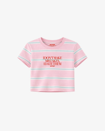 Cropped Tee Stripe - I Don’t Make Mistakes