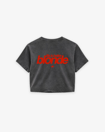 Oversize Cropped Tee - Life is better blonde