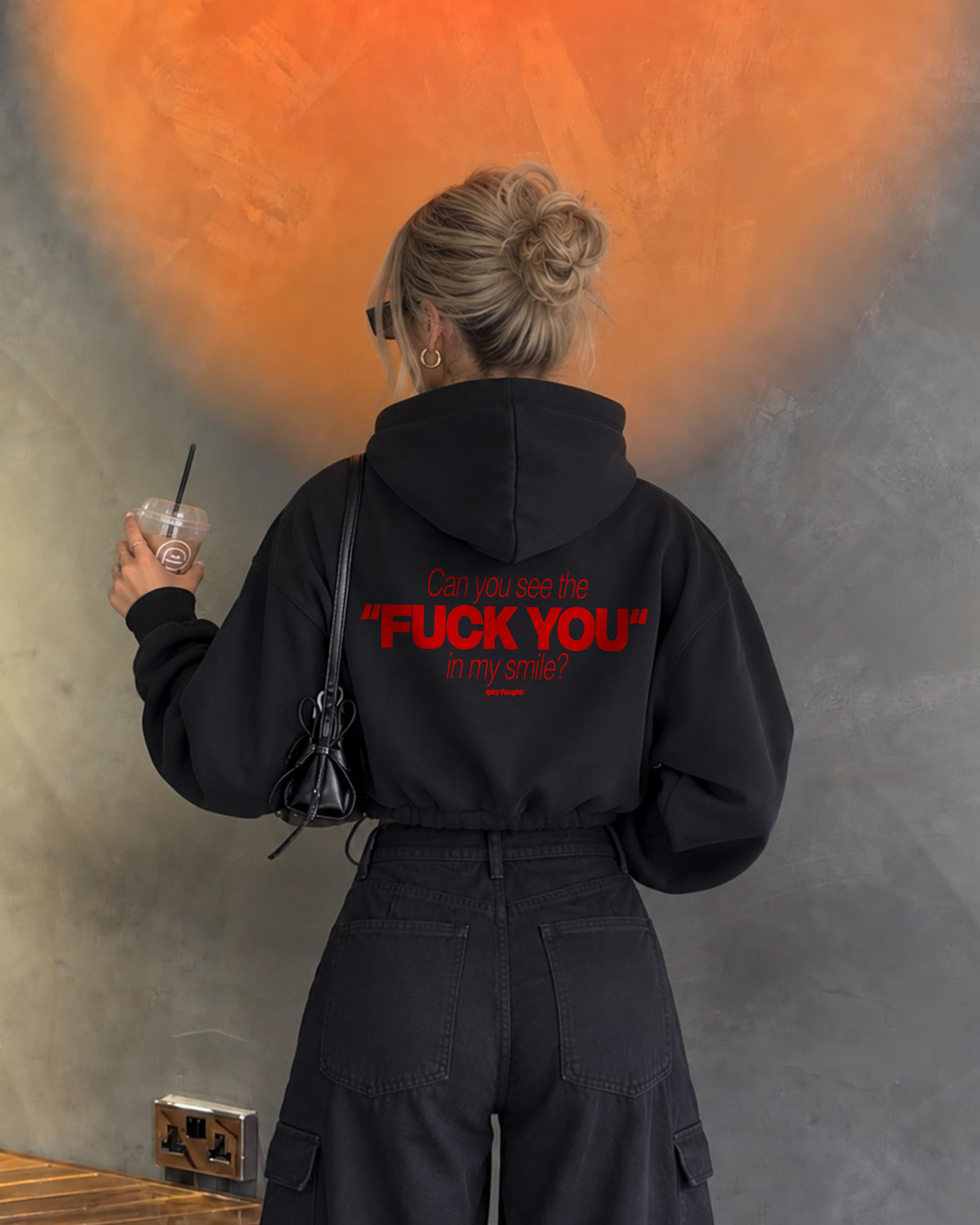 Cropped Zip Hoodie Girls - Can You See The Fuck You In My Smile