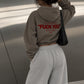Cropped Zip Hoodie Girls - Can You See The Fuck You In My Smile