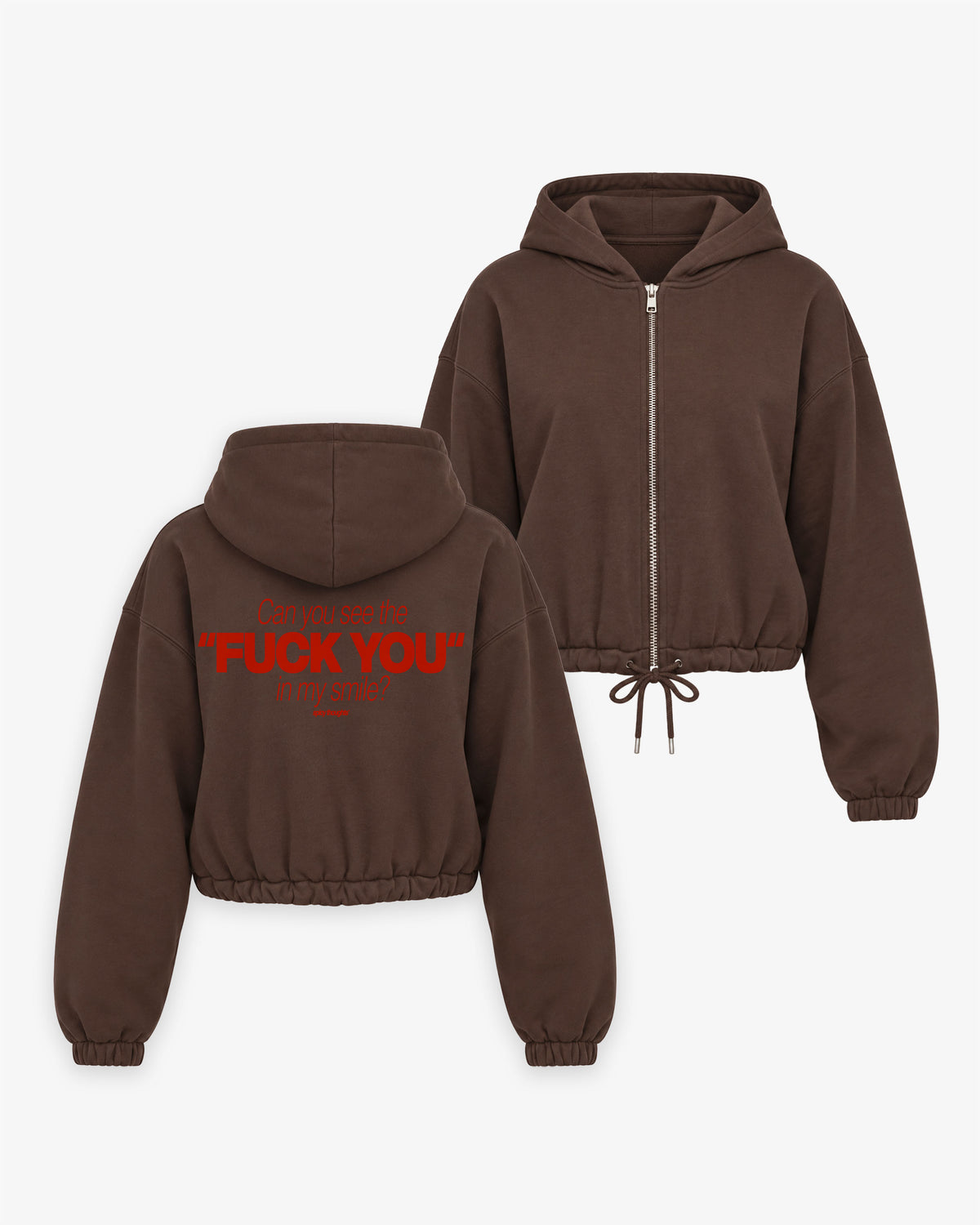 Cropped Zip Hoodie Girls - Can You See The Fuck You In My Smile