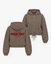 Cropped Zip Hoodie Girls - Can You See The Fuck You In My Smile