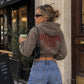 Cropped Zip Hoodie Girls - Good Morning Fuckers
