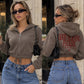 Cropped Zip Hoodie Girls - Good Morning Fuckers
