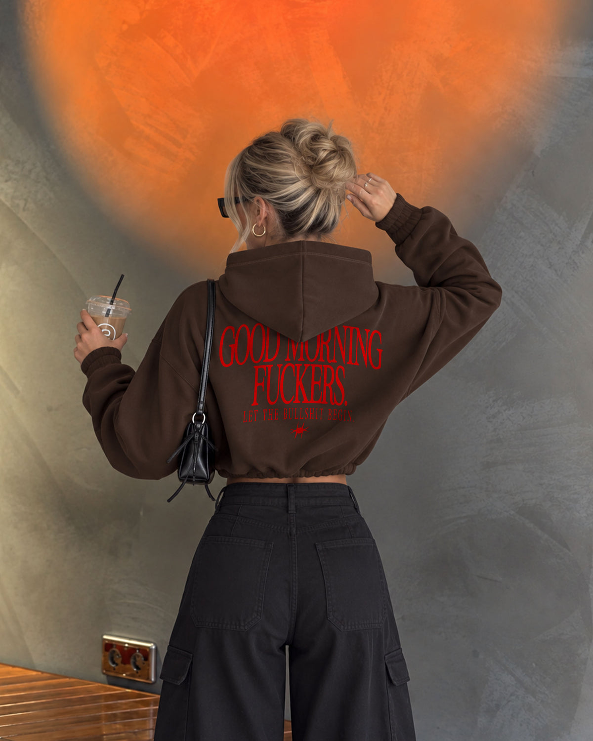 Cropped Zip Hoodie Girls - Good Morning Fuckers