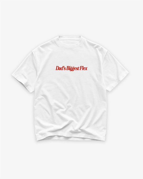 Heavy Oversized Tee White - Dad’s Biggest Flex