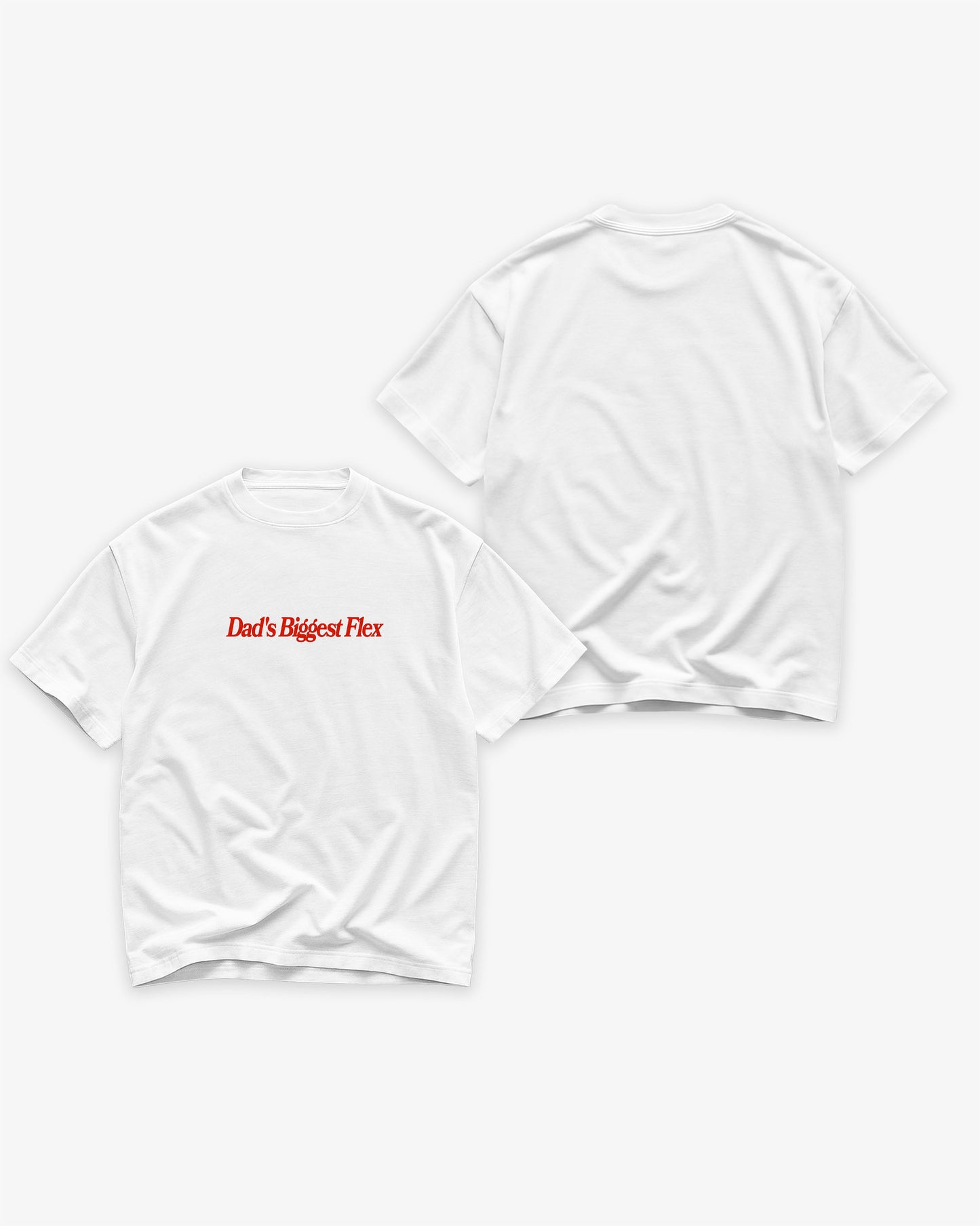 Heavy Oversized Tee White - Dad’s Biggest Flex