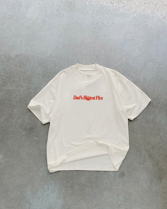 Heavy Oversized Tee White - Dad’s Biggest Flex