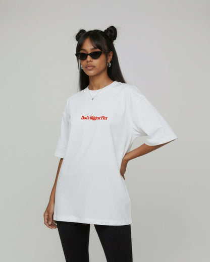 Heavy Oversized Tee White - Dad’s Biggest Flex
