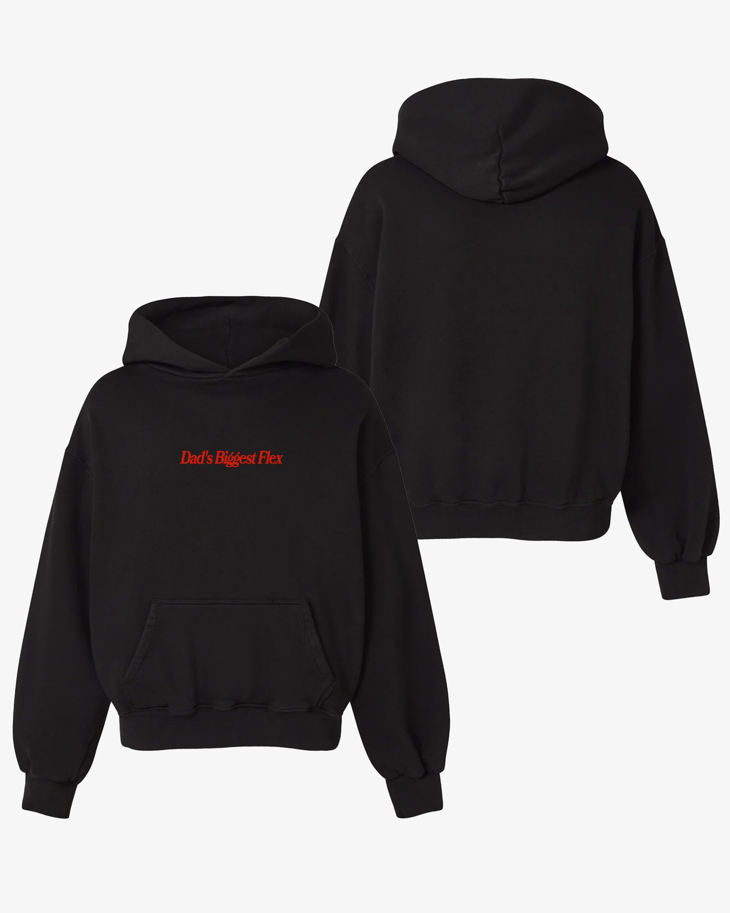 Oversized Hoodie Black - Dad's Biggest Flex