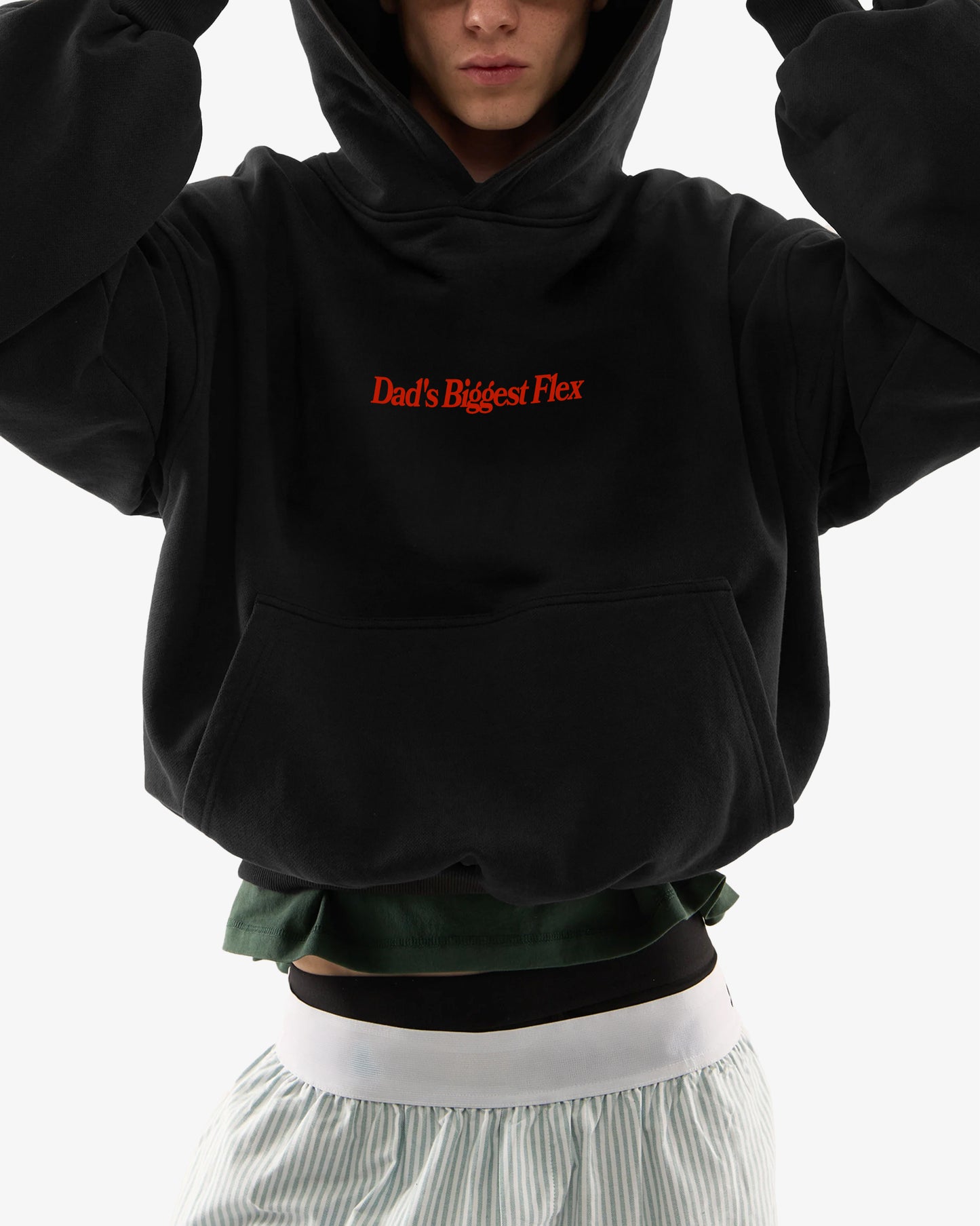 Oversized Hoodie Black - Dad's Biggest Flex