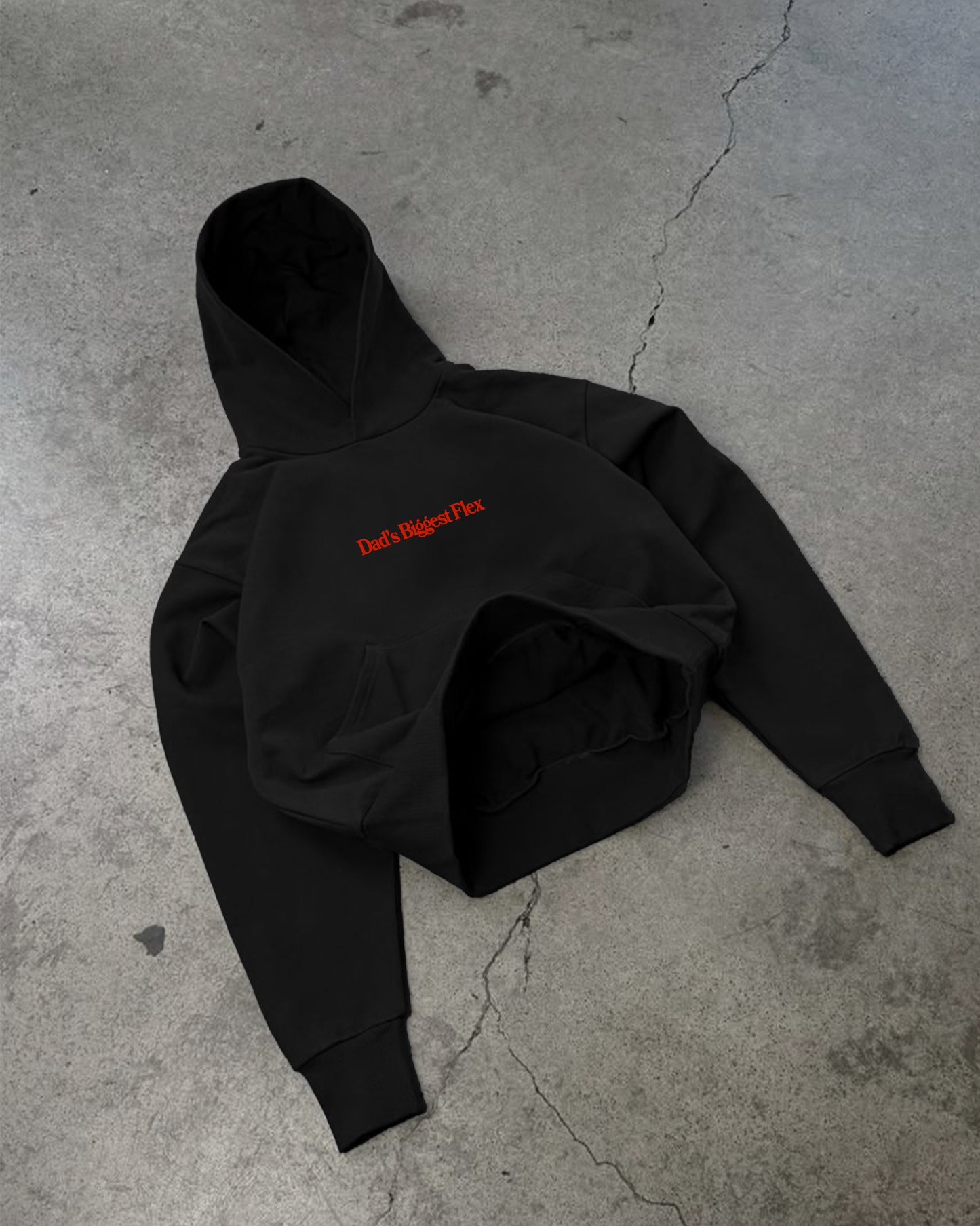 Oversized Hoodie Black - Dad's Biggest Flex