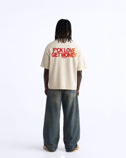 Heavy Oversized Tee - F*ck Love, Get Money