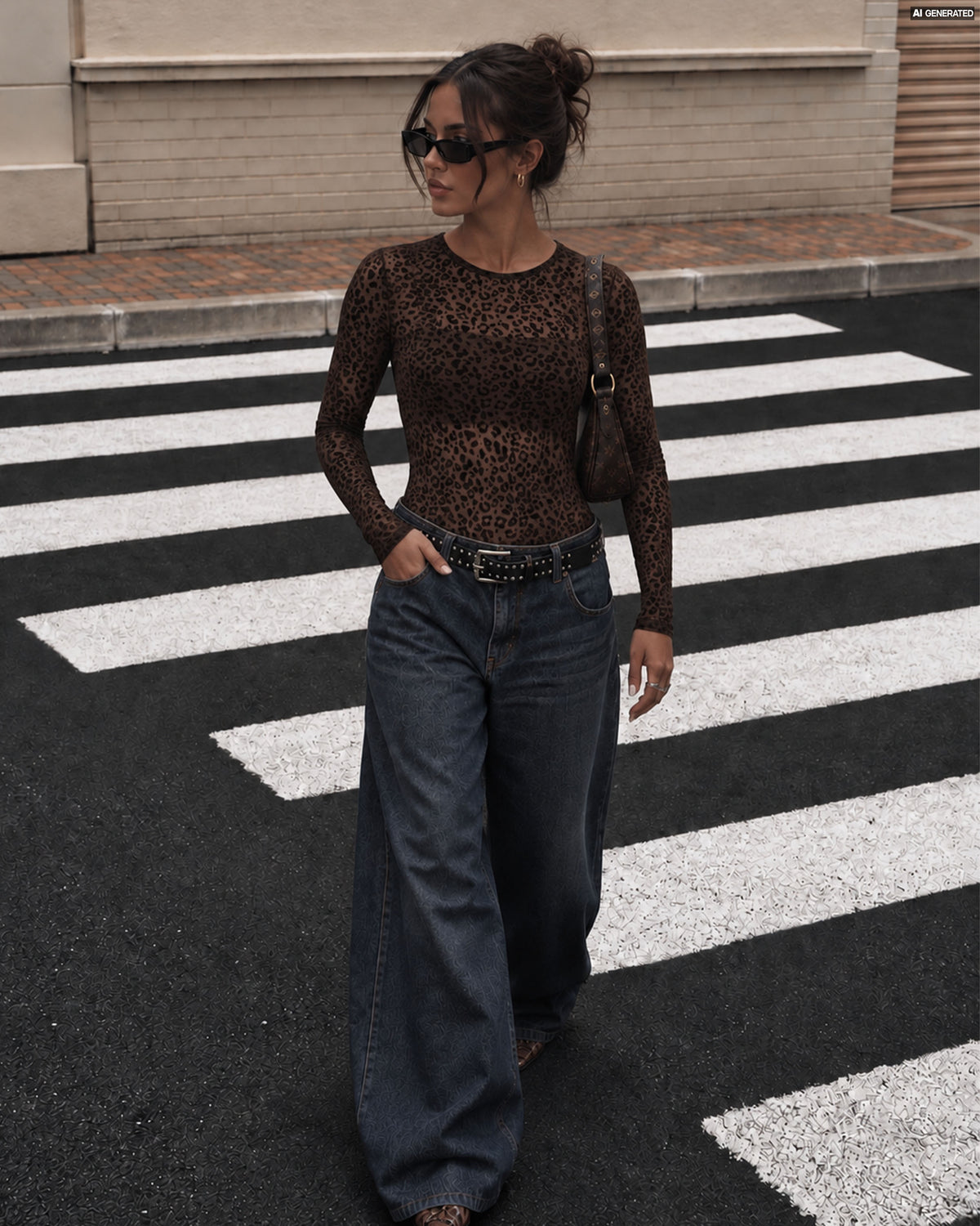 Leopard Mesh Body Girls