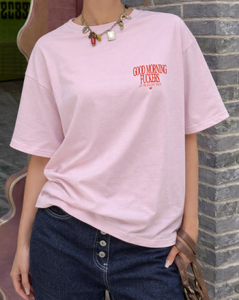 Heavy Oversized Tee - Good Morning Fuckers Chest