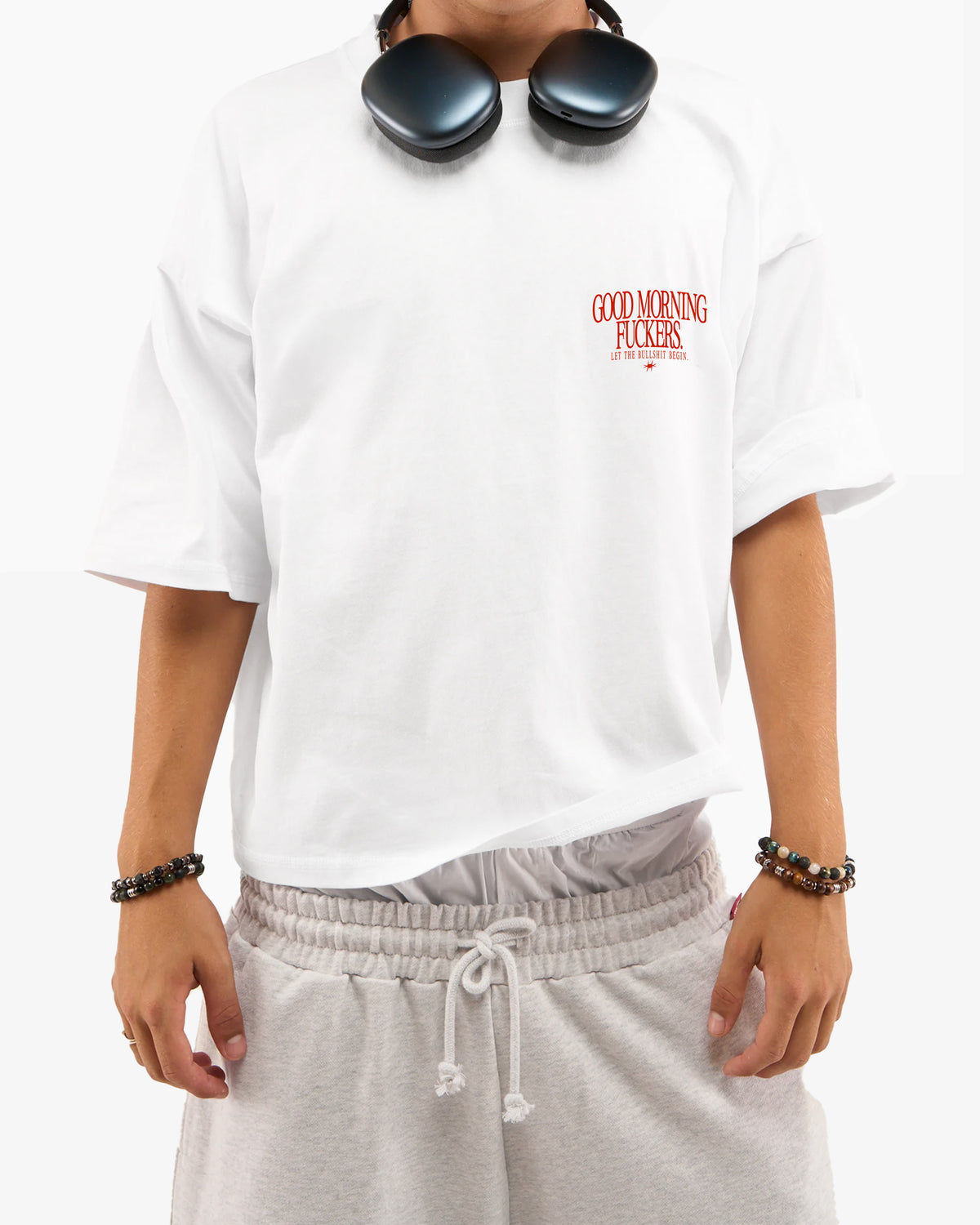 Heavy Oversized Tee - Good Morning Fuckers Chest