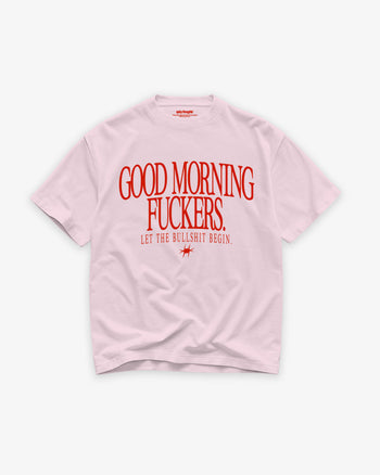 Heavy Oversized Tee - Good Morning Fuckers Frontprint