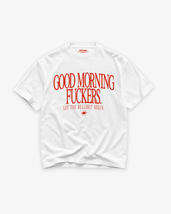 Heavy Oversized Tee - Good Morning Fuckers Frontprint