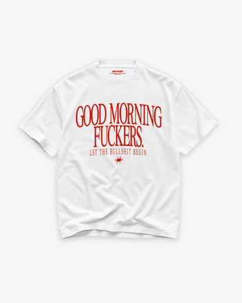 Heavy Oversized Tee - Good Morning Fuckers Frontprint