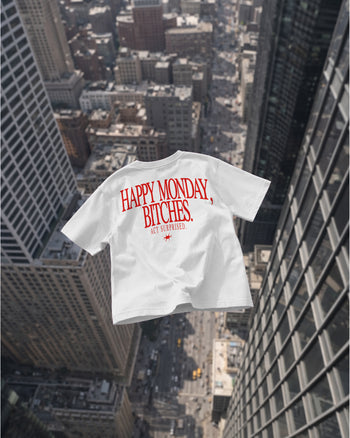 Heavy Oversized Tee - Happy Monday, Bitches