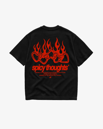 Heavy Oversized Tee - Flame Heart