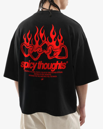 Heavy Oversized Tee - Flame Heart