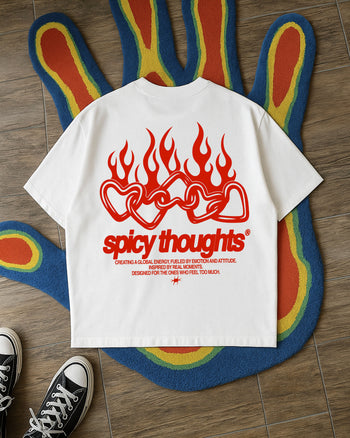 Heavy Oversized Tee - Flame Heart