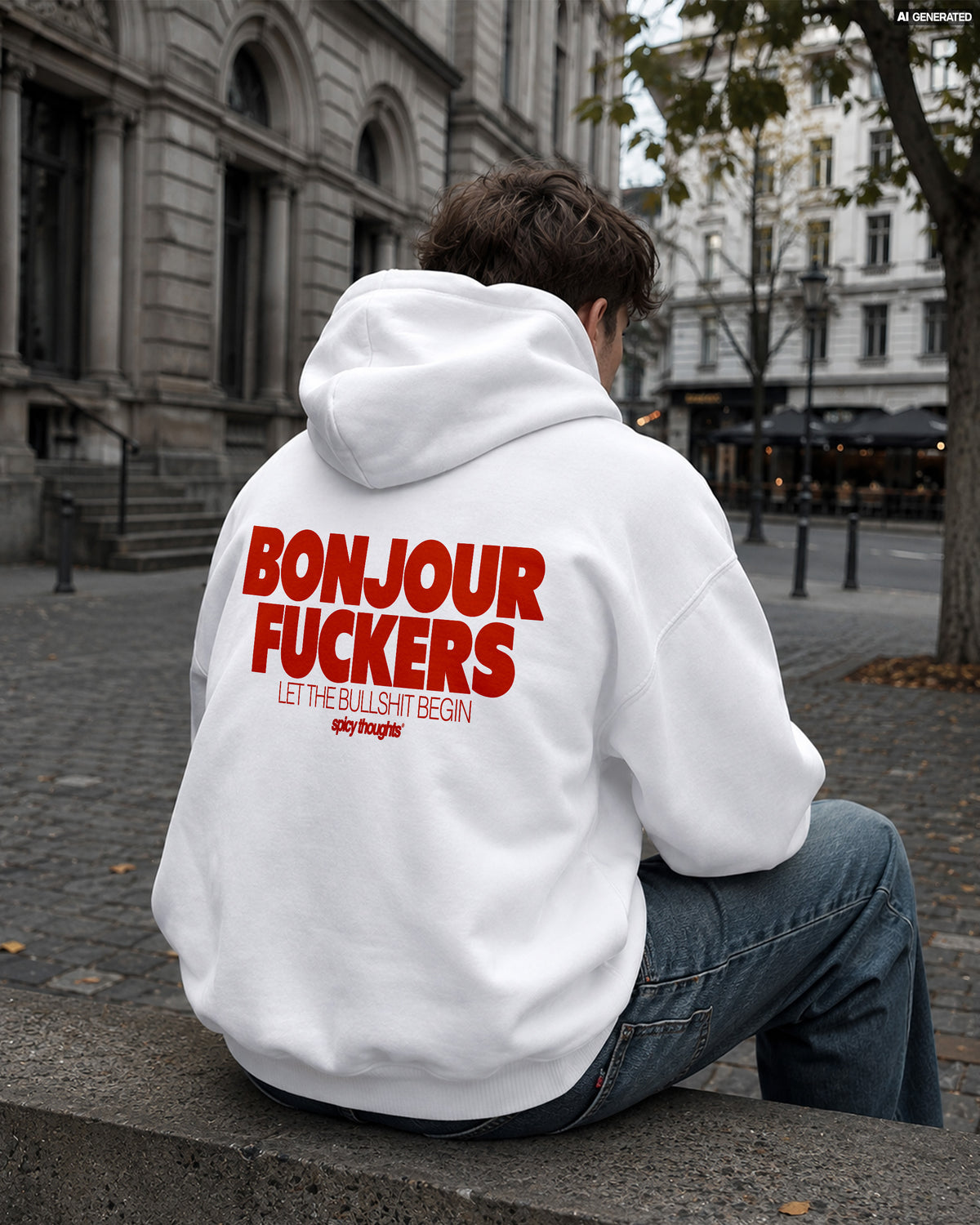 Oversized Hoodie - Bonjour Fuckers
