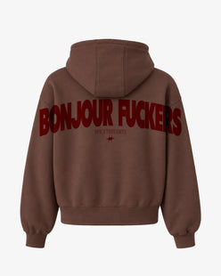 Oversized Hoodie - Bonjour Fuckers Back Arch