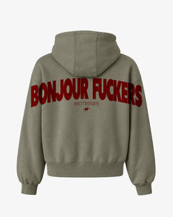 Oversized Hoodie - Bonjour Fuckers Back Arch