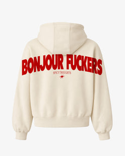 Oversized Hoodie - Bonjour Fuckers Back Arch