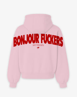 Oversized Hoodie - Bonjour Fuckers Back Arch