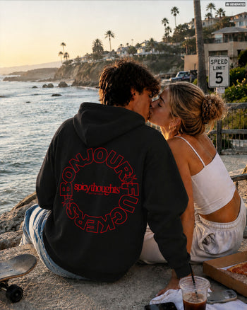 Oversized Hoodie - Bonjour Fuckers Circle