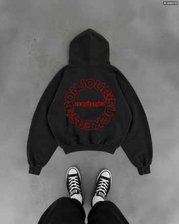 Oversized Hoodie - Bonjour Fuckers Circle