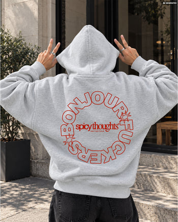 Oversized Hoodie - Bonjour Fuckers Circle