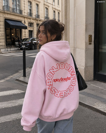 Oversized Hoodie - Bonjour Fuckers Circle