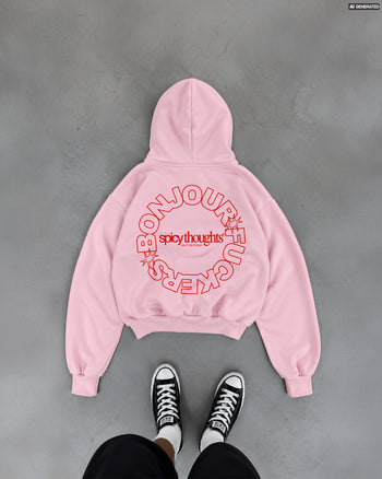 Oversized Hoodie - Bonjour Fuckers Circle