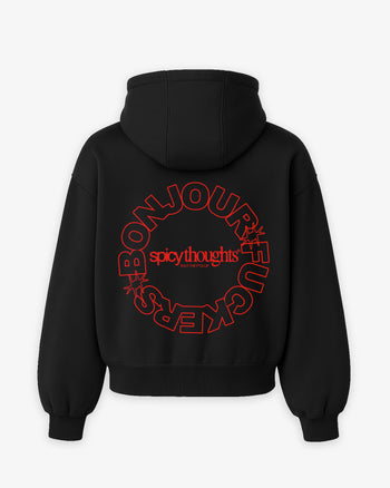 Oversized Hoodie - Bonjour Fuckers Circle