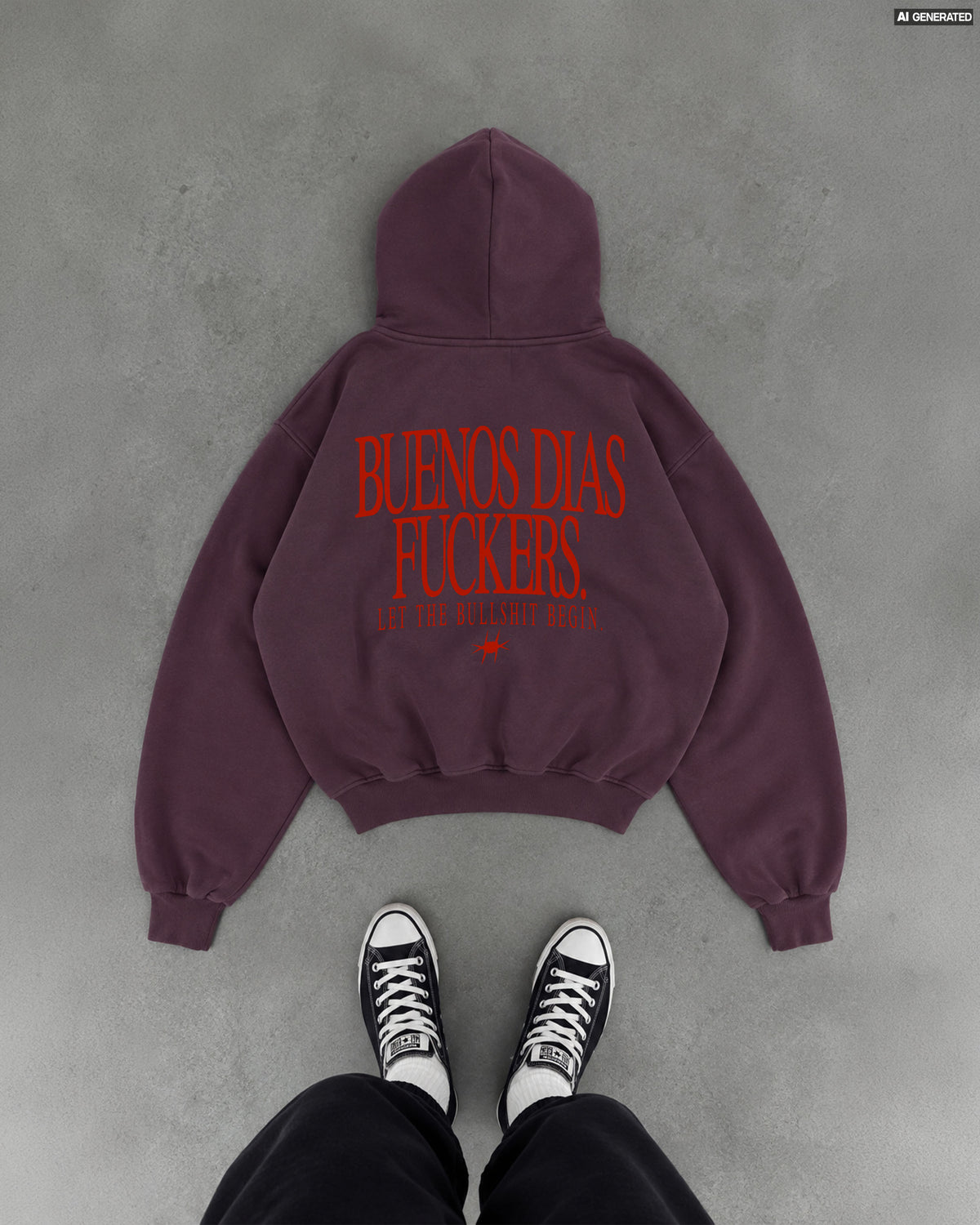 Oversized Hoodie - Buenos Dias Fuckers